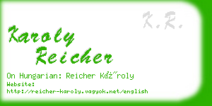 karoly reicher business card
